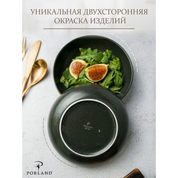 Салатник полуглубокий d 17 см h 4 см 415 мл, Seasons Черный, Porland, фото , изображение 16