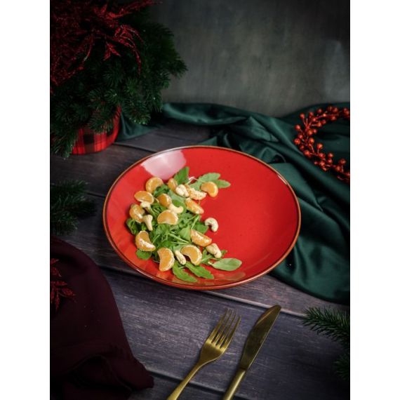 Тарелка глубокая 26 см безбортовая, Seasons Красный, Porland, фото , изображение 10