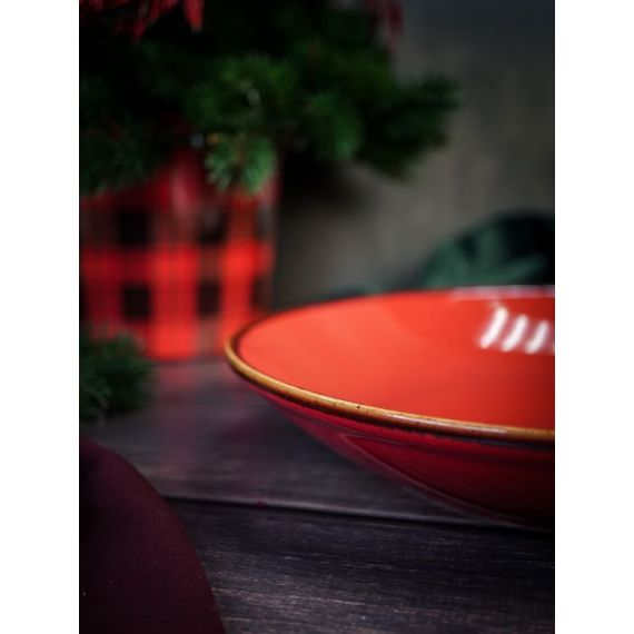 Тарелка глубокая 26 см безбортовая, Seasons Красный, Porland, фото , изображение 3