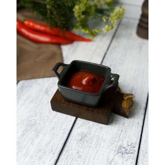 Соусник квадратный с 2-мя ручками 7х10 см h 4.2 см, Seasons Черный, Porland, фото , изображение 8