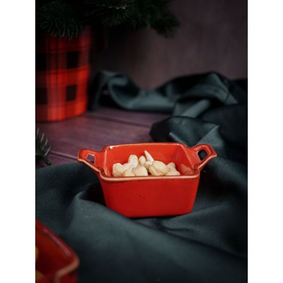 Соусник квадратный с 2-мя ручками 7х10 см h 4.2 см, Seasons Красный, Porland, фото , изображение 5