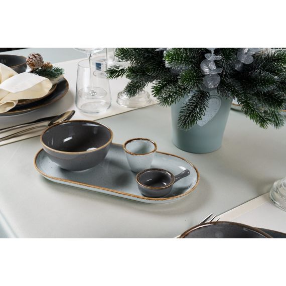 Блюдо прямоугольное 35х26 см, Seasons Темно-серый, Porland, фото , изображение 10