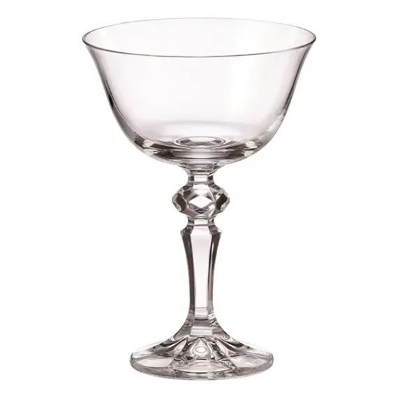 Набор из 6-ти бокалов-блюдец для шампанского Falco, 180 мл, D=10,5, H=15,2 см, Crystal Bohemia, фото 