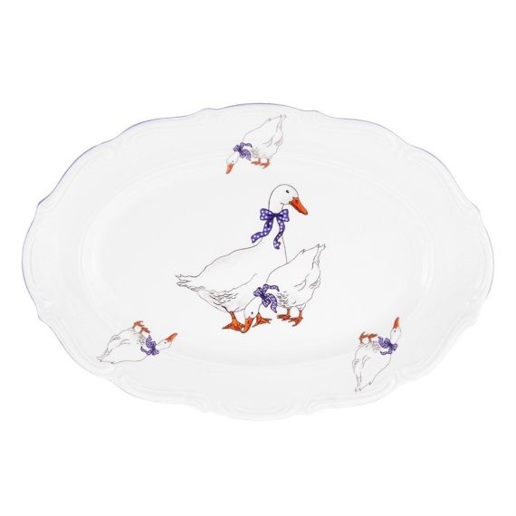 Блюдо овальное 33 см Гуси, Repast, фото 