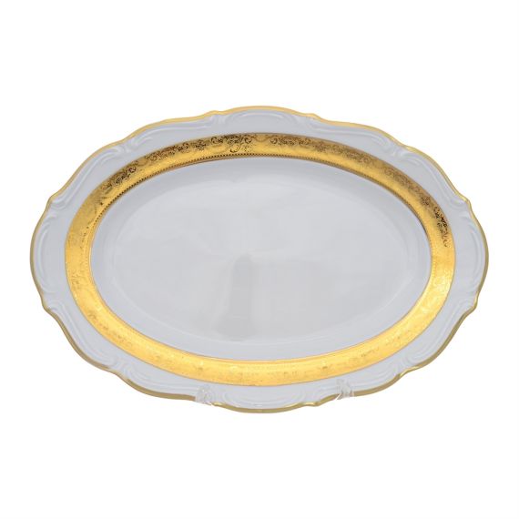 Блюдо овальное  Матовая полоса 33 см, серия Мария Тереза, Repast, фото 
