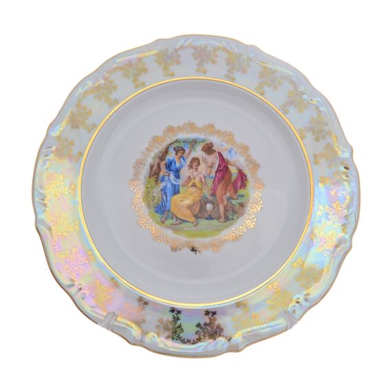 Блюдо круглое Мадонна 30 см, перламутр, серия Мария Тереза, Repast, фото 