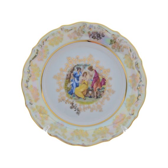 Набор из 6-ти тарелок Мадонна 17 см, перламутр, серия Мария Тереза, Repast, фото 