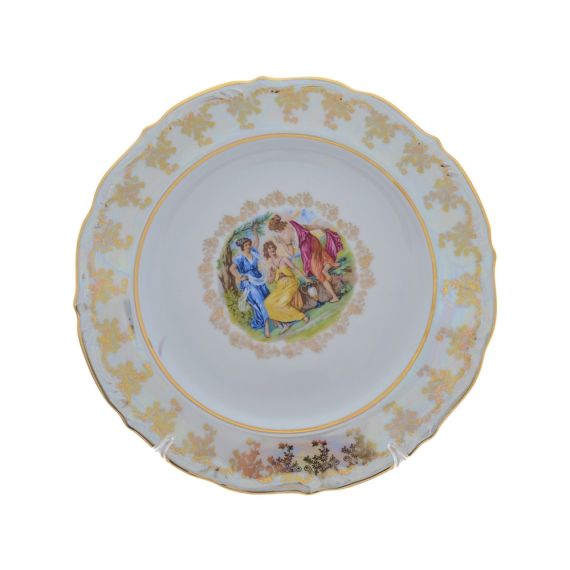 Блюдо круглое Мадонна 30 см, перламутр, серия Мария Тереза, Repast, фото 