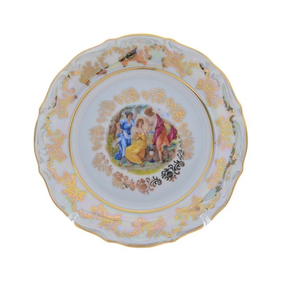 Набор из 6-ти тарелок Мадонна 17 см, перламутр, серия Мария Тереза, Repast, фото 