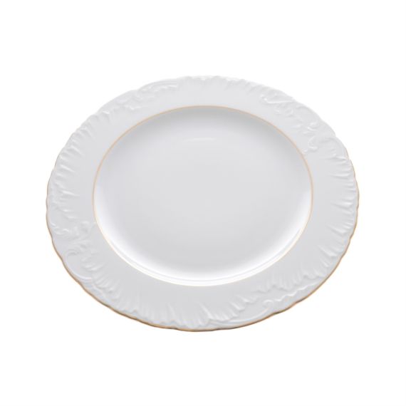 Блюдо круглое Rococo с золотой полосой 32 см, Repast, фото 