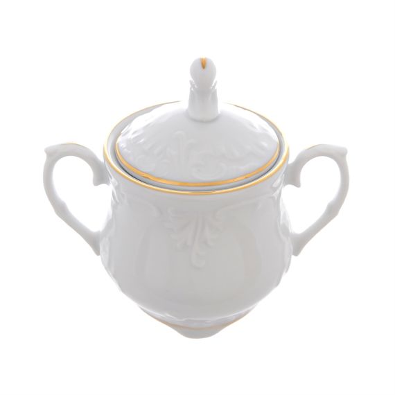 Сахарница Rococo с золотой полосой 250 мл, Repast, фото 