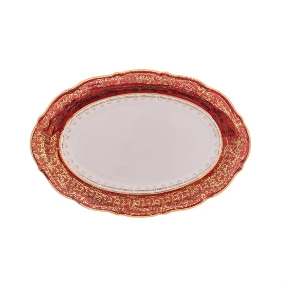 Блюдо овальное Красный лист 38 см, серия Мария Тереза, Repast, фото 
