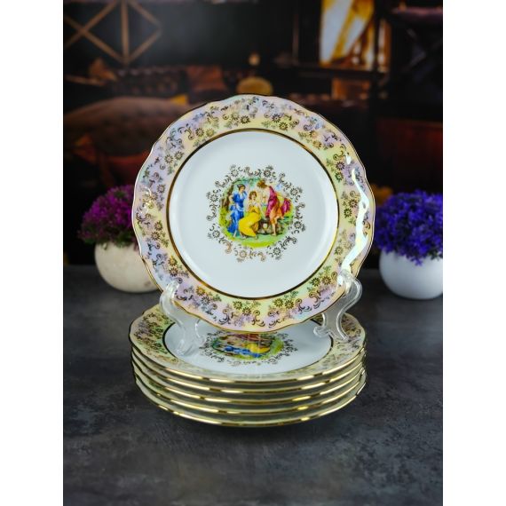 Набор из 6-ти тарелок Мадонна 19 см, перламутр, серия Мария Тереза, Repast, фото 