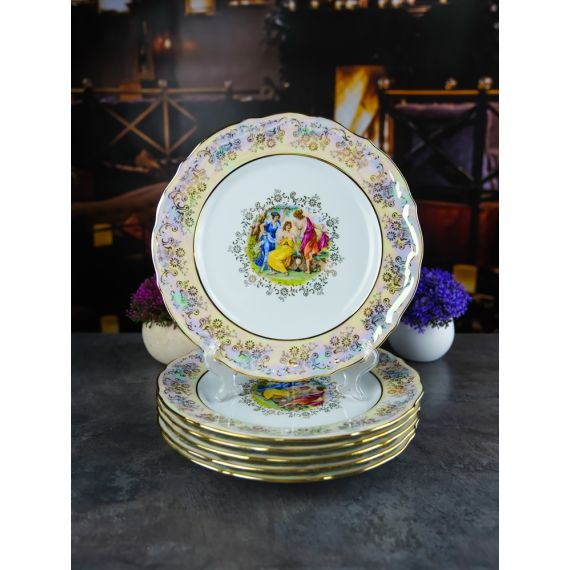 Набор из 6-ти тарелок Мадонна 25 см, перламутр, серия Мария Тереза, Repast, фото 