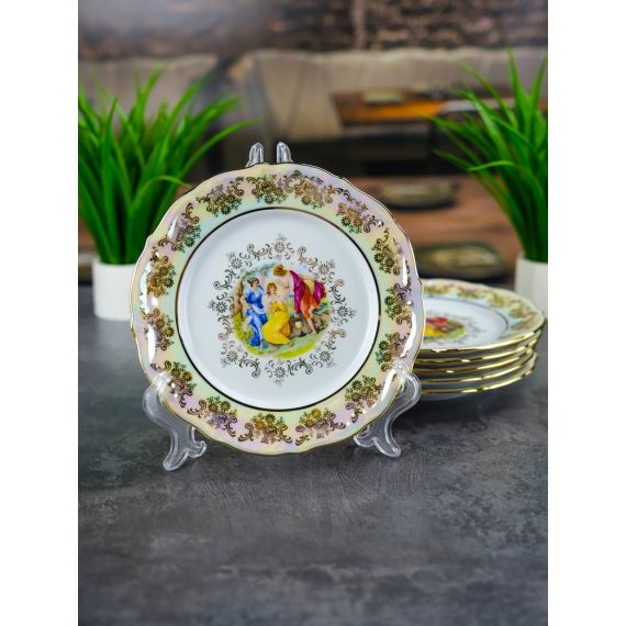 Набор из 6-ти тарелок Мадонна 17 см, перламутр, серия Мария Тереза, Repast, фото 