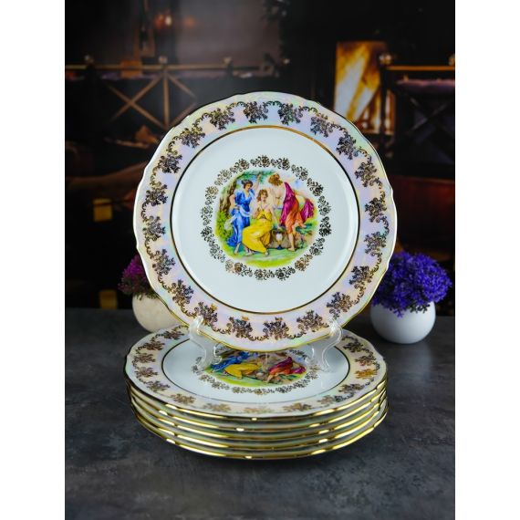 Набор из 6-ти тарелок Мадонна 27 см, перламутр, серия Мария Тереза, Repast, фото 