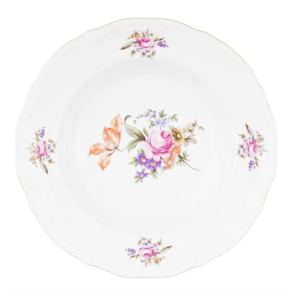 Набор из 6-ти тарелок глубоких 22.5 см, серия Мейсенский букет, Repast, фото 