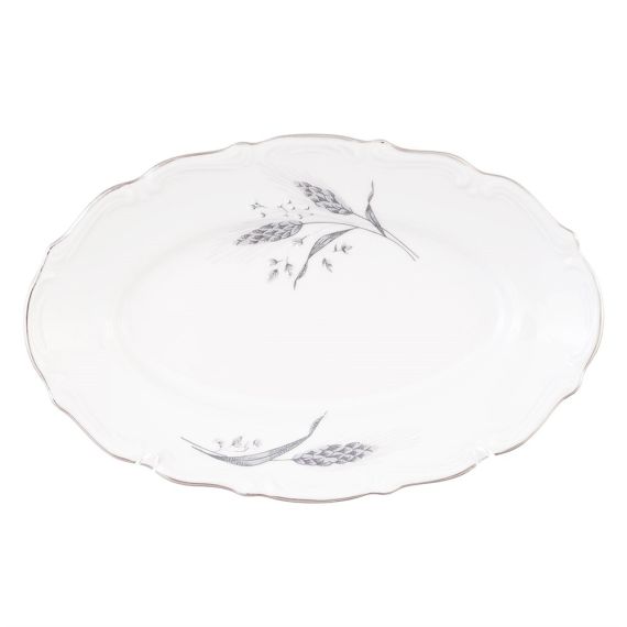 Блюдо овальное плоское 22 см, серия Серебряные колосья, Repast, фото 
