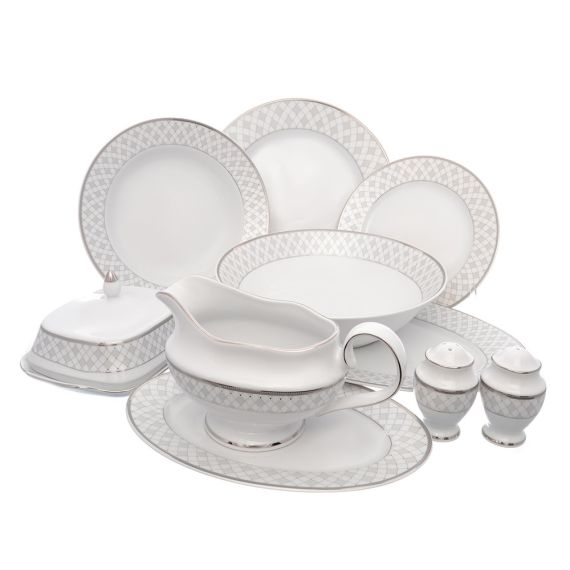 Столовый набор на 6 персон, серия Серебряная сетка, 25 предметов, Repast, фото 