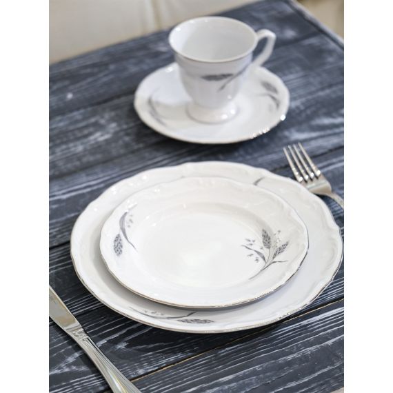 Набор из 6-ти плоских тарелок 25 см, серия Серебряные колосья, Repast, фото , изображение 3