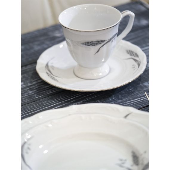 Набор из 6-ти плоских тарелок 25 см, серия Серебряные колосья, Repast, фото , изображение 4