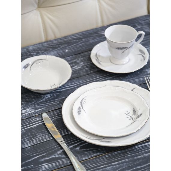 Набор из 6-ти плоских тарелок 25 см, серия Серебряные колосья, Repast, фото , изображение 5