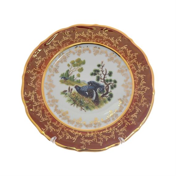 Набор из 6-ти тарелок Охота красная 21 см, серия Мария Тереза, Repast, фото 