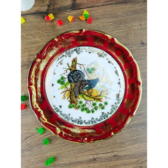 Набор из 6-ти тарелок Охота красная 25 см, серия Мария Тереза, Repast, фото 