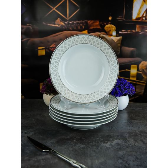 Набор из 6-ти глубоких тарелок 22,5 см, серия Серебряная сетка, Repast, фото , изображение 5