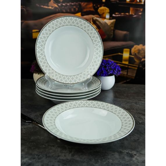 Набор из 6-ти глубоких тарелок 22,5 см, серия Серебряная сетка, Repast, фото , изображение 6