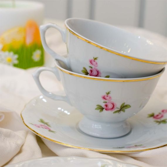 Набор из 6-ти чайных пар, серия Мейсенский букет, классическая чашка 200 мл, Repast, фото , изображение 8
