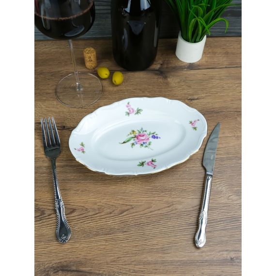 Блюдо овальное плоское 22 см, серия Мейсенский букет, Repast, фото , изображение 9