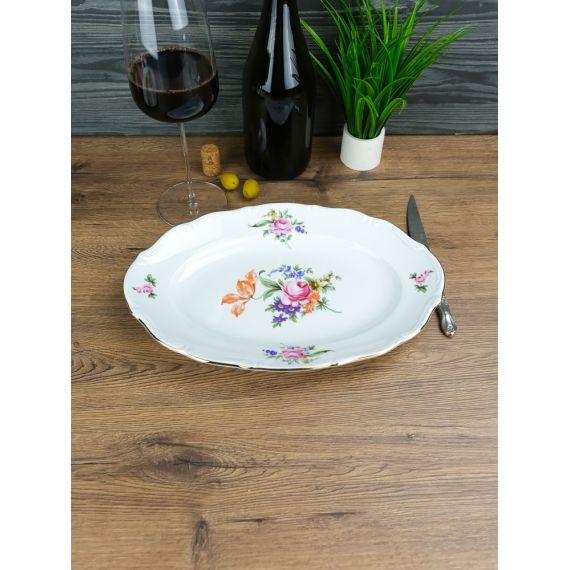 Блюдо овальное 33 см, серия Мейсенский букет, Repast, фото , изображение 5