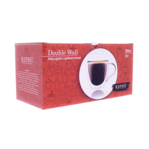 Набор из 2-х кружек с двойным стеклом Double wall 300 мл, Repast, фото , изображение 3