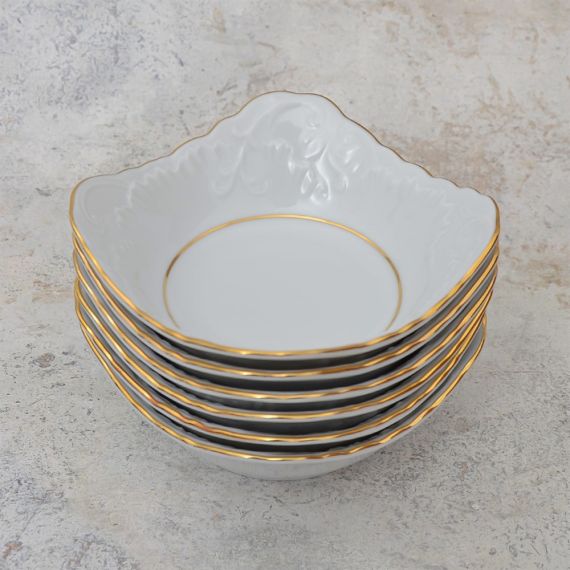 Набор из 6-ти салатников Rococo с золотой полосой 14 см, Repast, фото , изображение 4