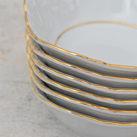 Набор из 6-ти салатников Rococo с золотой полосой 14 см, Repast, фото , изображение 5