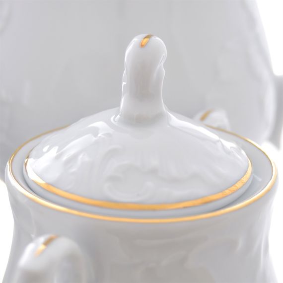 Кофейный сервиз на 6 персон Rococo с золотой полосой, 15 предметов, Repast, фото , изображение 2