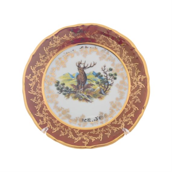 Набор из 6-ти тарелок Охота красная 17 см, серия Мария Тереза, Repast, фото , изображение 4