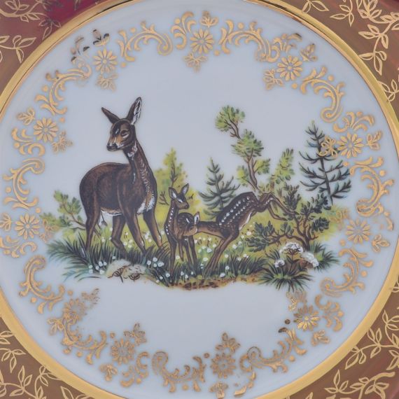 Набор из 6-ти тарелок Охота красная 17 см, серия Мария Тереза, Repast, фото , изображение 12