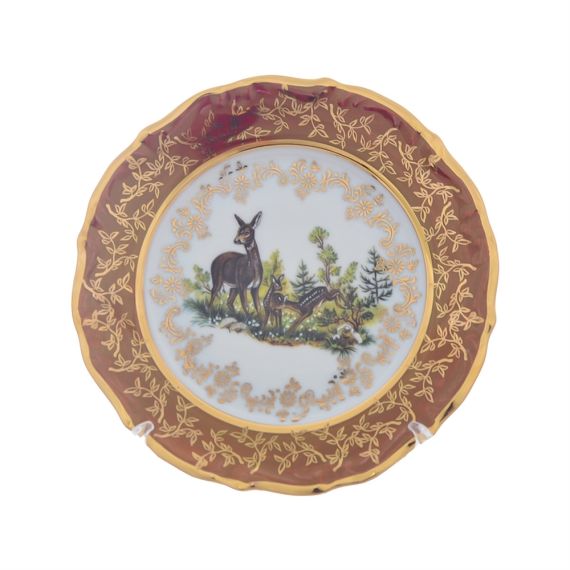 Набор из 6-ти тарелок Охота красная 17 см, серия Мария Тереза, Repast, фото , изображение 13