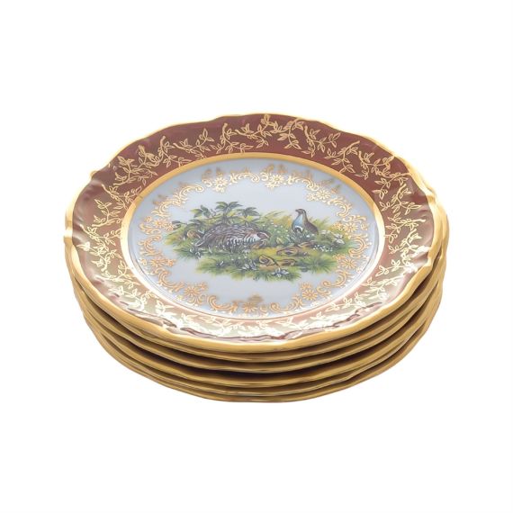 Набор из 6-ти тарелок Охота красная 17 см, серия Мария Тереза, Repast, фото , изображение 15