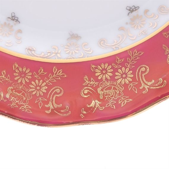 Набор из 6-ти тарелок Охота красная 19 см, серия Мария Тереза, Repast, фото , изображение 2