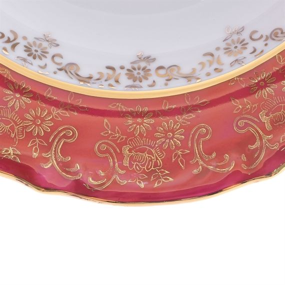 Набор из 6-ти глубоких тарелок Охота красная 23 см, серия Мария Тереза, Repast, фото , изображение 16