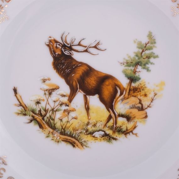 Набор из 6-ти глубоких тарелок Охота красная 23 см, серия Мария Тереза, Repast, фото , изображение 17