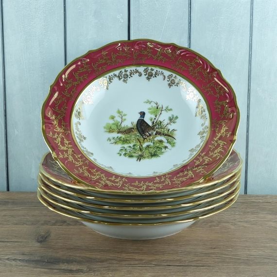 Набор из 6-ти глубоких тарелок Охота красная 23 см, серия Мария Тереза, Repast, фото , изображение 20