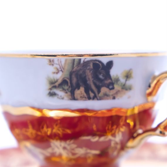 Набор кофейных пар мокко Охота красная, серия Мария Тереза, Repast, фото , изображение 7