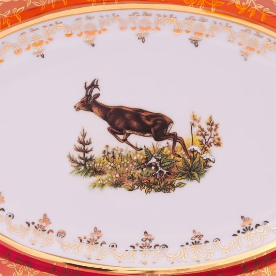 Блюдо овальное Охота красная 28 см, серия Мария Тереза, Repast, фото , изображение 7