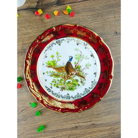 Набор из 6-ти тарелок Охота красная 25 см, серия Мария Тереза, Repast, фото , изображение 5