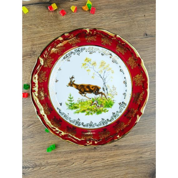 Набор из 6-ти тарелок Охота красная 25 см, серия Мария Тереза, Repast, фото , изображение 8