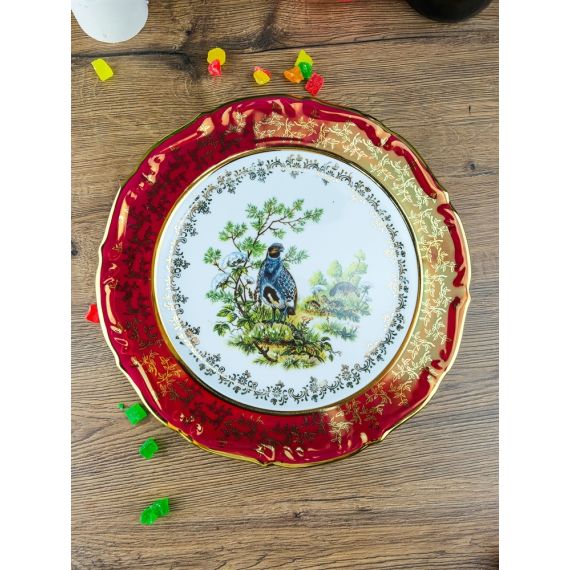 Набор из 6-ти тарелок Охота красная 27 см, серия Мария Тереза, Repast, фото , изображение 2